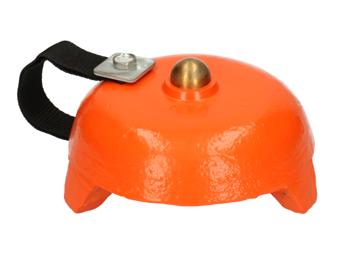 Straatpot met draagband oranje gietijzer