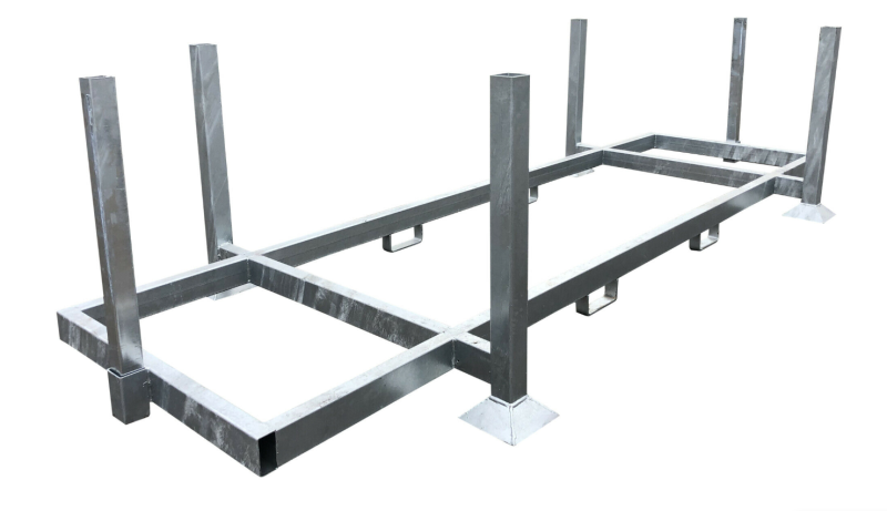 Rijplaat-opslagcontainer 1060x3000x3 mm met rongen gegalvaniseerd