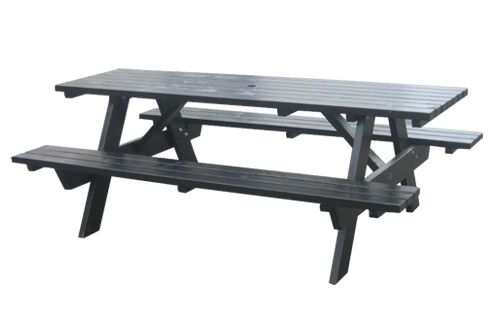 Parkbank Picknick zwart kunststof