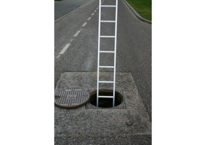 Rioolladder alu opzetmodel rechte voet 2 m per deel