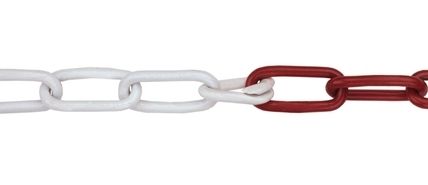 Afzetketting staal rood/wit 6 mm per meter