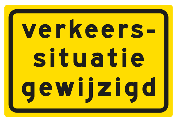 Verkeersbord a/r3/dor 60x40 cm model: OB706t