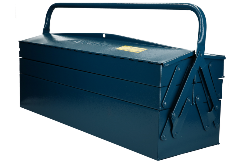 Gereedschapskist metaal 5-delig blauw